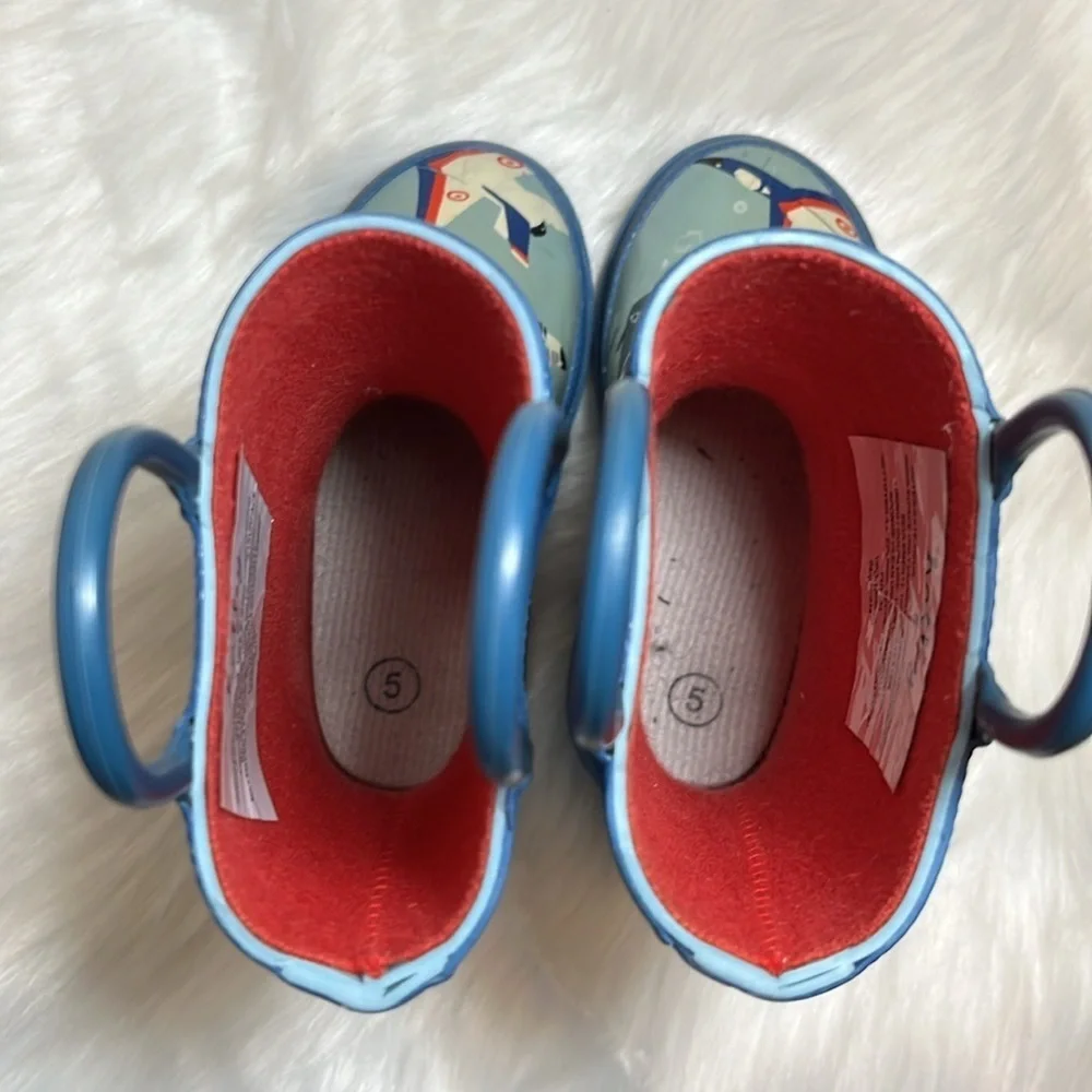 Hatley Blue Airplane Toddler Waterproof Rain Boots